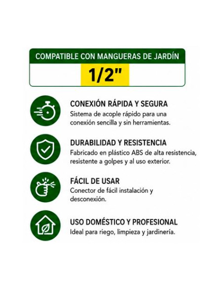 CONECTOR RAPIDO PARA MANGUERA 1/2\" SUNGARDEN