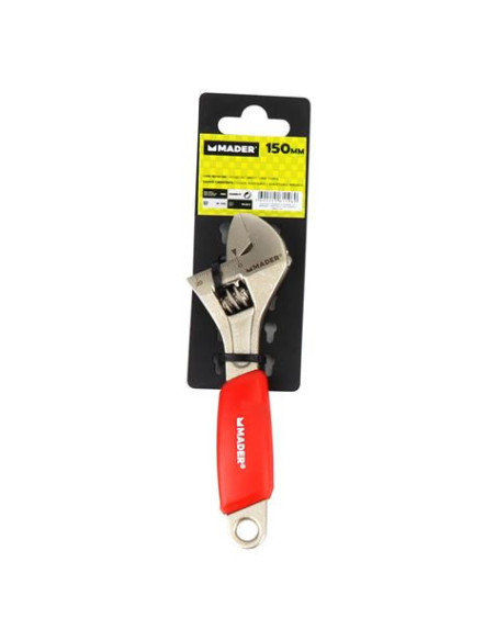 LLAVE INGLESA 6- 150MM MANGO RECUBIERTO ROJO MADER