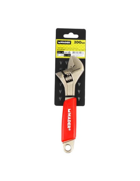 LLAVE INGLESA 8- 200MM MANGO RECUBIERTO ROJO MADER