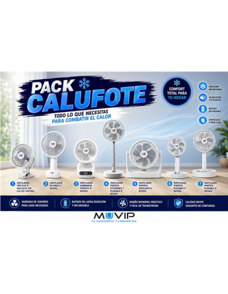 PACK VENTILADORES BATERIA RECARGABLES MUVIP