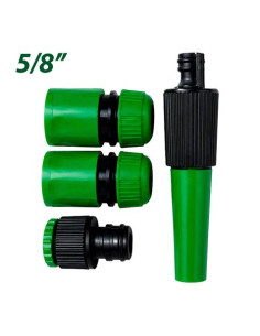 SET 4PCS BOQUILLA DE RIEGO + ADAPTADORES PARA MANGUERA 5/8\" SUNGARDEN 2