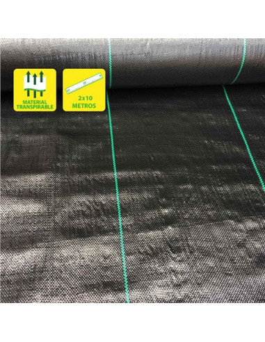 MALLA ANTIHIERBAS NEGRA 100GR 2X10M SUNGARDEN