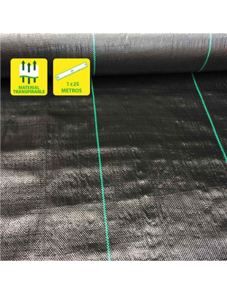 MALLA ANTIHIERBAS NEGRA 100GR 1X25M SUNGARDEN