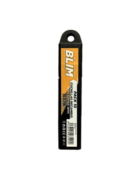 PACK 10 CUCHILLAS RECAMBIO PARA CUTTERS 18 MM BLIM