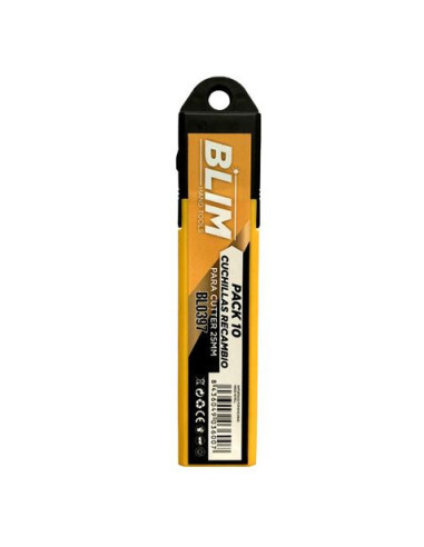 PACK 10 CUCHILLAS RECAMBIO PARA CUTTERS 25 MM BLIM
