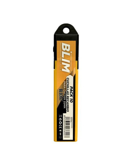 PACK 10 CUCHILLAS RECAMBIO PARA CUTTERS 25 MM BLIM