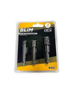 KIT 3 ADAPTADORES 1/4 HEXAGONAL A 1/4-3/8-1/2 BLIM