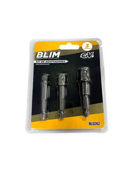 KIT 3 ADAPTADORES 1/4 HEXAGONAL A 1/4-3/8-1/2 BLIM