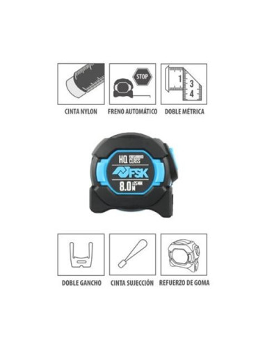 FLEXOMETRO SERIE HQ. 8MX25MM DOBLE CARA FONTASTOCK