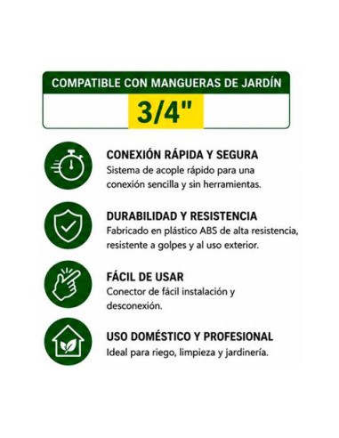 CONECTOR RAPIDO PARA MANGUERA 3/4\" SUNGARDEN
