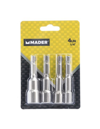 JUEGO DE 4 LLAVES DE VASOS MAGNÉTICO 1/4 MADER