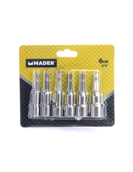 JUEGO DE 6 LLAVES DE VASOS MAGNÉTICO 1/4 MADER