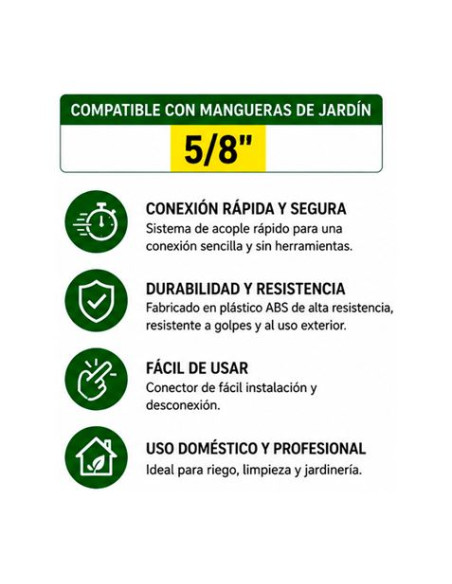 CONECTOR RAPIDO PARA MANGUERA 5/8\" SUNGARDEN