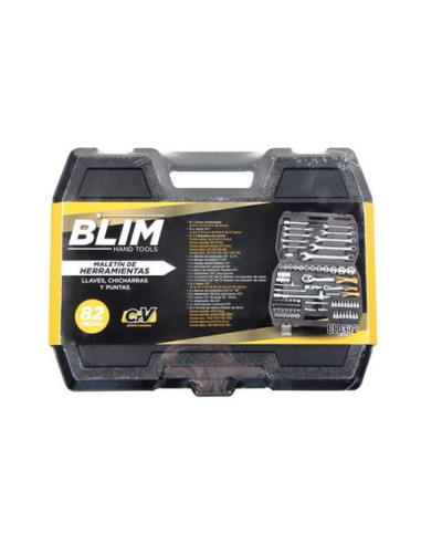 MALETIN HERRAMIENTAS C.V. 82 PCS 1/2 Y 1/4 BLIM