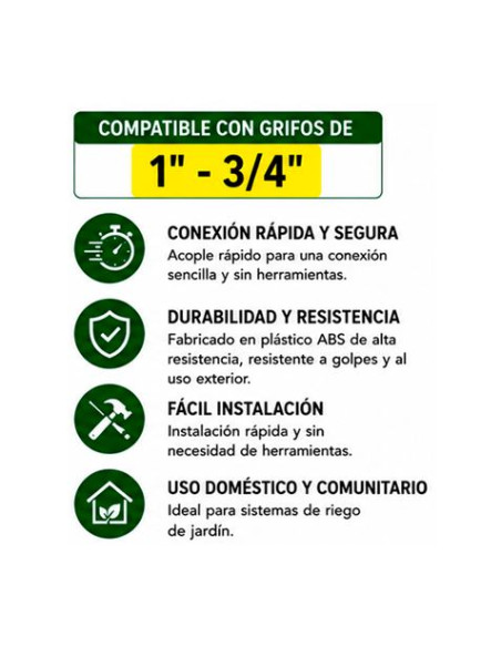 ADAPTADOR DE GRIFO 1\" - 3/4\" PARA RIEGO SUNGARDEN