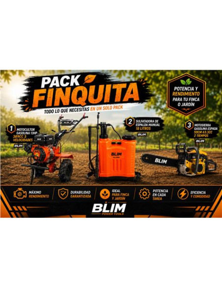 PACK FINCA MOTOCULTOR + MOTOSIERRA + SULFATADORA BLIM