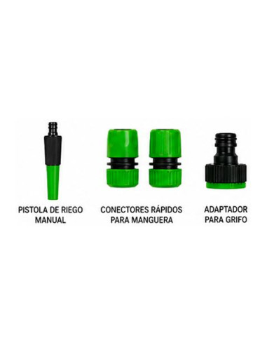 SET 4PCS BOQUILLA DE RIEGO + ADAPTADORES PARA MANGUERA 1/2\" SUNGARDEN