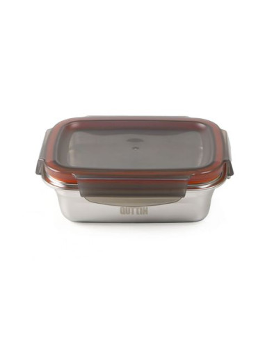 TUPPER RECTANGULAR ACERO INOXIDABLE 2.6 LITRO APTO MICROONDAS QUTTIN