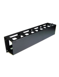 PANEL 2U GUIADO Y DISTRIBUCIÓN DE CABLEADO CON TAPA PARA RACKS 19 CROMAD