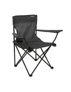SILLA PLEGABLE DE CAMPING CON POSAVASOS GRIS OSCURO SUNGARDEN 2
