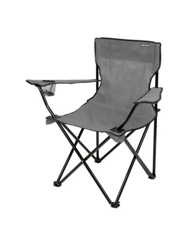 SILLA PLEGABLE DE CAMPING CON POSAVASOS GRIS SUNGARDEN