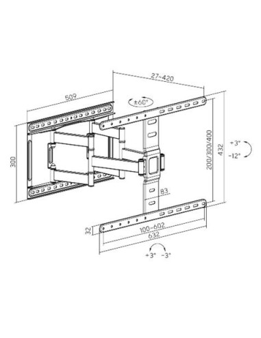 SOPORTE CON DOBLE BRAZO TV LED, LCD 37-75 CROMAD