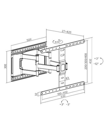 SOPORTE CON DOBLE BRAZO TV LED, LCD 37-75 CROMAD