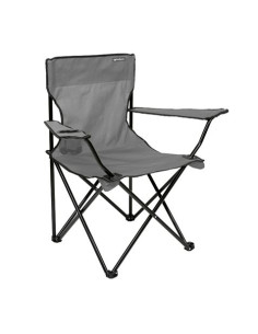 SILLA PLEGABLE DE CAMPING CON POSAVASOS GRIS SUNGARDEN 2