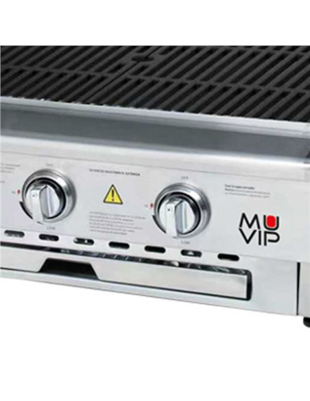 BARBACOA DE GAS INOX PRO 3 FUEGOS SOBREMESA MUVIP