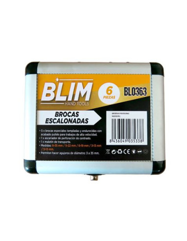 JUEGO 6 PCS BROCAS ESCALONADAS BLIM