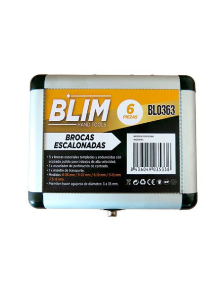 JUEGO 6 PCS BROCAS ESCALONADAS BLIM