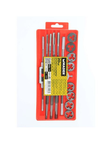 JUEGO MACHOS Y COJINETES 20 PCS MADER