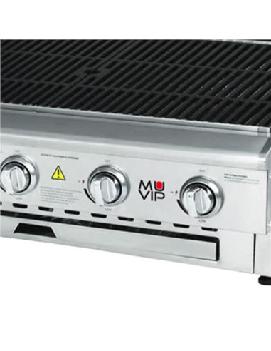 BARBACOA DE GAS INOX PRO 5 FUEGOS SOBREMESA MUVIP