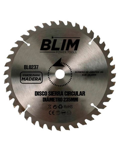 DISCO CORTE MADERA PARA SIERRAS 235MM. BLIM