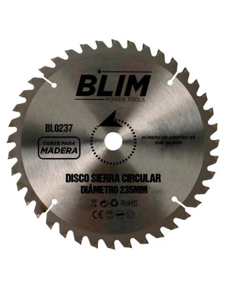 DISCO CORTE MADERA PARA SIERRAS 235MM. BLIM