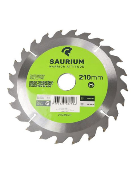 PACK 3 DISCOS CORTE MADERA PARA SIERRAS 210MM. SAURIUM