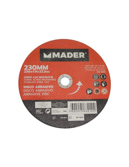 DISCO ABRASIVO INOX CORTE 230 MM MADER