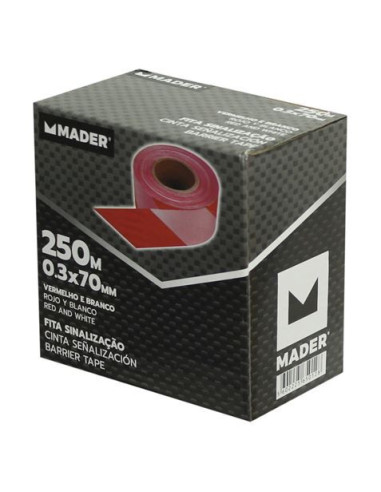 CINTA DE SEÑALIZACION ROJO-BLANCO 250Mtrs.X7Cm. MADER