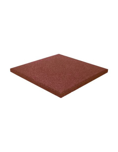 BALDOSA DE CAUCHO ANTITRAUMA 400X400X25MM COLOR LADRILLO ROJO ARTPLAST