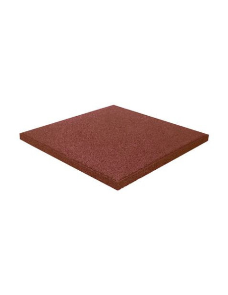 BALDOSA DE CAUCHO ANTITRAUMA 400X400X25MM COLOR LADRILLO ROJO ARTPLAST