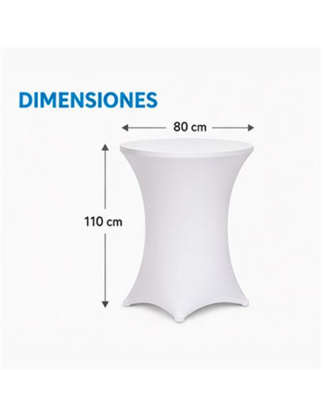 FUNDA PARA MESA DE COCTEL 110X80 BLANCA SUNGARDEN