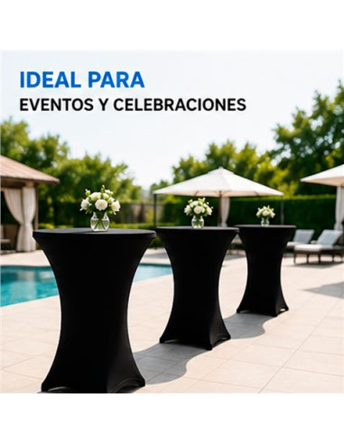 FUNDA PARA MESA DE COCTEL 110X80 NEGRA SUNGARDEN