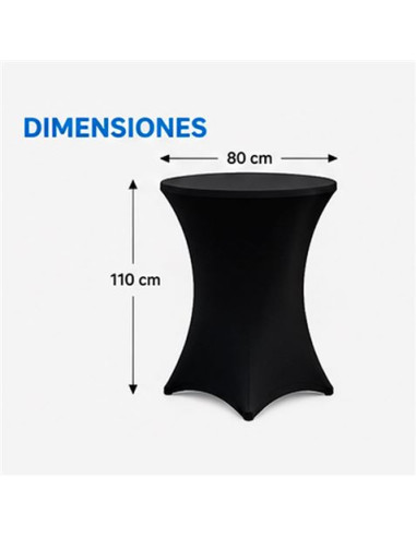 FUNDA PARA MESA DE COCTEL 110X80 NEGRA SUNGARDEN