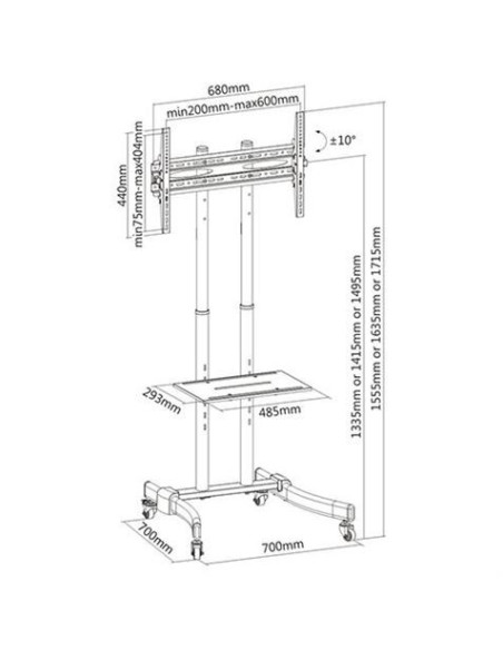 SOPORTE DE SUELO TV 37 - 70 CROMAD
