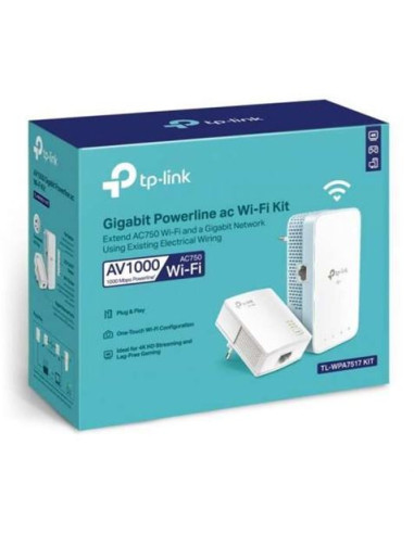 KIT EXTENSOR POWERLINE WIFI TP-LINK AC750 1000MBPS TL-WPA7517 KIT