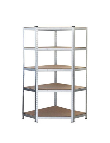 ESTANTERIA METÁLICA ESQUINERA GALVANIZADA 5 BALDAS 180X90X40X90CM BLIM