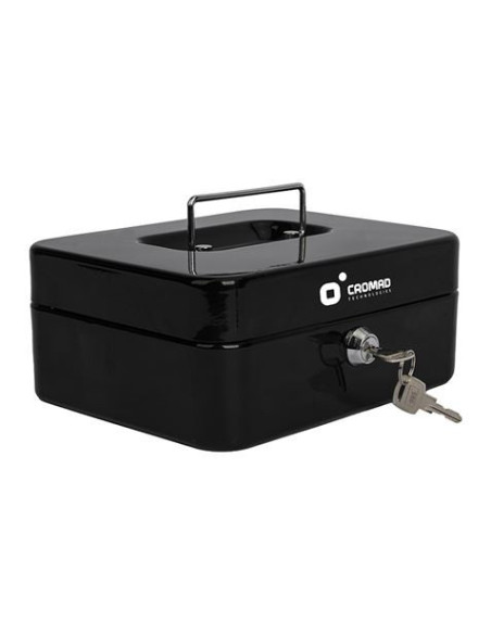 CAJA DE CAUDALES METÁLICA CON LLAVE 9X20X16CM 3 COMPARTIMENTOS CROMAD