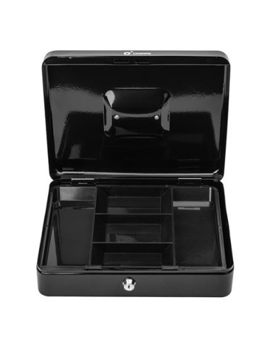 CAJA DE CAUDALES METÁLICA CON LLAVE 9X30X24CM 5 COMPARTIMENTOS CROMAD