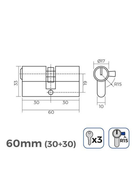 BOMBIN LATON 60MM 30+30MM LEVA LARGA