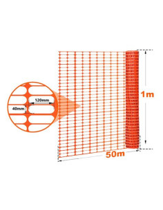 MALLA DE SEÑALIZACIÓN NARANJA 80GRS/M2 1X50 METROS SUNGARDEN 2